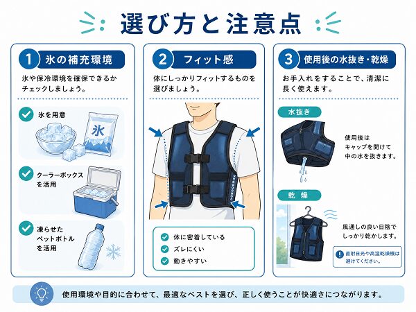 水冷服 選び方 注意点